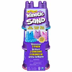 Kinetic Sand - 3 Packs de 340g de Arena Mágica Brillante con purpurina de colores para Mezclar, Moldear y Crear - Kit Manualidades Niños - Juguetes Niños 3 Años + - Arena Kinetica (Kinetic Sand...