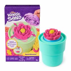 Kinetic Sand - KIT FLOR MÁGICA 'SQUISH BLOSSOM' : 227 g de Arena Mágica Rosa, Neón y Amarilla, 1 Molde y 1 Maceta con Moldes - 6071548 - Kit Manualidades niños - Juguetes Niños 5 Años + (Kine...