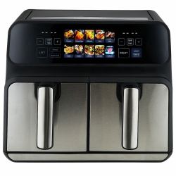 ProfiCook PC-FR 1287 H Doble 8 L Independiente 2200 W Freidora de aire caliente Negro, Acero inoxidable (ProfiCook PC-FR 1287 H Dobbelt 8 L Enk)