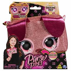 Purse Pets , Keepin’ It Clutch Dazzling Diva, juguete y bolso de mano de cachorro con ojos arcoíris que se iluminan, juguetes para niñas a partir de 4 años (Purse Pets BAG INA PursePets Wristlet)