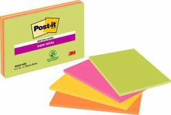 3M 7100235019 nota autoadhesiva Rectángulo Verde, Naranja, Rosa, Amarillo 45 hojas Autoadhesivo (3M 7100235019 selvklÃ¦bende huskeseddel)