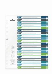 Durable 679727 lengüeta de índice Separador en blanco con pestaña Polipropileno [PP] Multicolor (Durable 20 Part Numbered Index Divider)