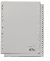 Durable 650410 lengüeta de índice Separador numérico con pestaña Polipropileno [PP] Gris (Durable 52 Part Numbered Index Divider)