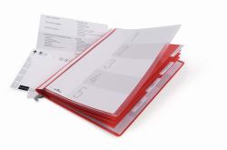 Durable 255503 lengüeta de índice Carpeta convencional Plástico Rojo, Transparente (Durable Suspension Rail Folder A4 Red - Retail Packaging)