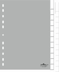 Durable 6410-10 Separador en blanco con pestaña Polipropileno [PP] Gris (Durable 12 Part Removable Tab Index)