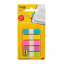 3M 7000101800 nota autoadhesiva Rectángulo Azul, Verde, Rosa, Violeta, Amarillo 100 hojas Autoadhesivo (Post-itÂ® Index Flags Small Assorted Neon Colours 11.9 mm x 43.2 mm 100 Flags/Dispenser 1 ...