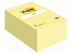 3M 7100172753 nota autoadhesiva Rectángulo Amarillo 100 hojas Autoadhesivo (Post-itÂ® Large Notes Canary Yellow Lined 101 mm x 152 mm 100 Sheets/Pad 6 Pads/Pack 100% PEFC SGSCH-PEFC-COC-110078)