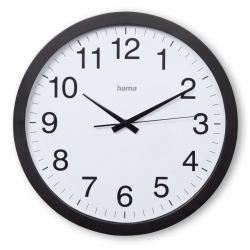 Hama Aruba Reloj de cuarzo Círculo Negro, Blanco (HAMA Wall Clock Aruba Diameter 40 cm)