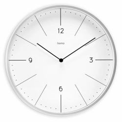 Hama Sardinia Reloj de cuarzo Círculo Gris, Blanco (HAMA Wall Clock Sardinia Diameter 30 c)