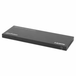 Manhattan Splitter HDMI 8 puertos 4K@60 Hz con reescalado, 1 entrada a 8 salidas [1×8], 18Gbps, selector EDID para downscaling, negro (4K 60HZ 8-PORT HDMI SPLITTER - WITH DOWNSCALING SPLITS ONE HDMI)