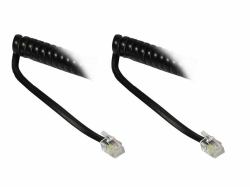 Alcasa Telephone cord, 4m Negro 