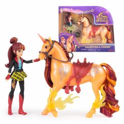 Academia Unicornio, The Power of Friendship, set Valentina & Cinder, montura y 2 accesorios de fuerza traslúcidos, juguetes de muñecos y unicornios para niñas a partir de 4 años (6072677 dukke)
