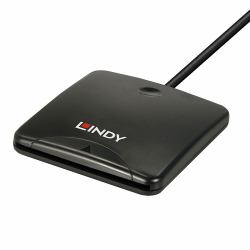 Lindy 43407 lettore di carte magnetiche USB Nero (USB 2.0 CHIPKARTENLESER - POWER OVER CABLE)