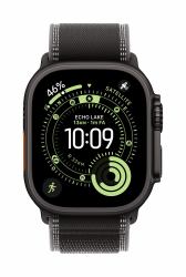 Apple MG9U4ZM/A Accesorios para dispositivos vestibles inteligentes Grupo de rock Negro Titanio, Poliéster, Spandex, Nylon (-49MM BLACK/CHAR T/LOOP-M/L-BT FIN)