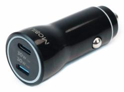 Mobilis 020022 cargador de dispositivo móvil Smartphone, Tableta Negro Encendedor de cigarrillos Auto (ENERGY CHARGER - 60W CAR - CHARGER - 2 USB C - SOFT BAG)