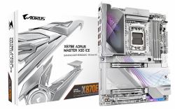 GIGABYTE X870E AORUS MASTER X3D ICE Placa Base – Compatible con procesadores AMD Ryzen 9000, VRM digital de 18+2+2 fases, hasta 9000 Hz DDR5 [OC], 2 x PCIe 5.0 + 3 x PCIe 4.0, Wi-Fi 7, LAN 10 GbE...