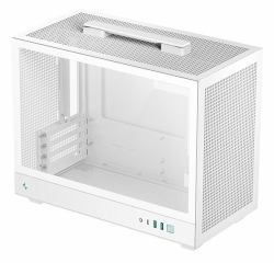 DeepCool CH160 PLUS WH Small Form Factor [SFF] Blanco (DeepCool CH160 PLUS Micro-ATX Mini Tower PC Case, Tempered Glass, Mesh Airflow Design, 240mm Radiator Support, USB-C & USB 3.0 Front I/O, GPU ...