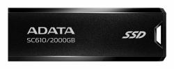 ADATA SC610 2 TB USB tipo A 3.2 Gen 2 [3.1 Gen 2] Nero (ADATA SC610 2TB EXT. SSD)