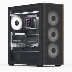 Aerocool D501A Midi Tower Negro, Madera 