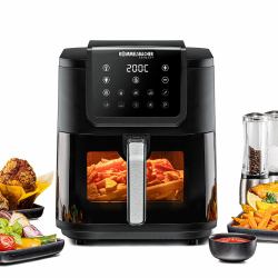 Rommelsbacher FRH 1700 freidora Sencillo 8 L Independiente 1700 W Freidora de aire caliente Negro, Acero inoxidable (ROMMELSBACHER HeiÃ?luftfritteuse FRH 1)