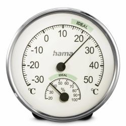 Hama Chios Interior Plata, Blanco (CHIOS THERM/HYGROMETER SIL/WHT)