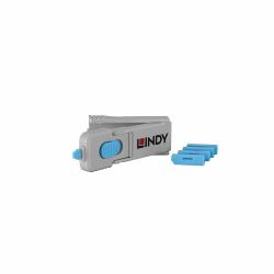 Lindy 40324 bloqueador de puerto Bloqueador de puerto + clave DisplayPort Azul Acrilonitrilo butadieno estireno [ABS] 5 pieza[s] (40324 DP Port Blocker Key - - Pack of 4 Blockers, Blue - Warranty: ...