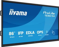 iiyama TE8615A-B2AG pantalla de señalización Diseño de quiosco 2,17 m [85.6"] Wifi 550 cd / m² 4K Ultra HD Negro Pantalla táctil Procesador incorporado Android 24/7 (iiyama TE8615A-B2AG Signag...