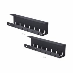 StarTech.com Paquete de 2 - Bandeja de Gestión de Cables para Debajo del Escritorio - Longitud de 53cm por Bandeja - Administrador de Cableado de Ranuras - Instalación por Tornillos - Negro - TAA...