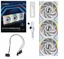 Lian Li UNI FAN SL Wireless LCD 120 Reverse Blade Carcasa del ordenador Ventilador 12 cm Blanco 3 pieza[s] (Lian Li UNI FAN SL WIRELESS LCD Reverse Flow 120mm Triple Pack - White)