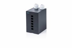 Digitus Distribuidor de fibra óptica para carril DIN, 6 puertos, SC SX/LC DX, negro (FIBER DIN RAIL PATCH MODULE 6X - SC SX / LC DX)