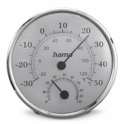 Hama Saipan Interior Gris, Plata (SAIPAN THERMOMETER HYGROMETER SIL)