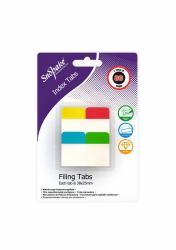Snopake Filing Index Tabs Assorted - 80 tabs- 12 B/Cards