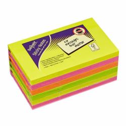 Snopake FSC Sticky Notes Neon Assorted 100 Sheet Pad- 6 Pads