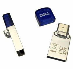 DELL AD564596 unità flash USB 256 GB USB Type-A / USB Type-C 3.2 Gen 1 [3.1 Gen 1] Blu, Argento (256GB 3.2 TYPE A/C COMBO FD - FLASH DRIVE - DETACHABLE CAP)