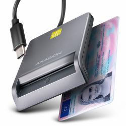 Axagon CRE-SM3TC lector de tarjeta inteligente Interior USB USB Tipo C Gris (*CRE-SM3TC smart card reader USB-C)