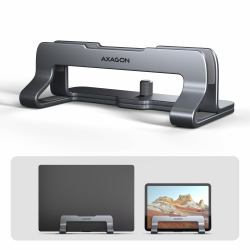 Axagon STND-VG Vertikaler Laptop-Ständer, einstellbare Breite, Aluminium Soporte para ordenador ...