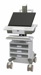 Ergotron M031-0101-111101-1-0 soporte y montura para estación de trabajo/PC todo en uno 19,5 kg Blanco, Gris 61 cm [24"] (MOSAIC FLEX ARM CART - TIER 3 STD 1X1X1)