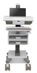 Ergotron M021-0101-111001-1-0 soporte y montura para estación de trabajo/PC todo en uno 19,5 kg Blanco, Gris 43,2 cm [17"] (MOSAIC LAPTOP CART - TIER 2 STD 1X1)