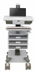 Ergotron M021-0101-111101-1-0 soporte y montura para estación de trabajo/PC todo en uno 19,5 kg Blanco, Gris 43,2 cm [17"] (MOSAIC LAPTOP CART - TIER 3 STD 1X1X1)