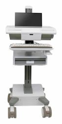 Ergotron M021-0101-110001-1-0 soporte y montura para estación de trabajo/PC todo en uno 19,5 kg Blanco, Gris 43,2 cm [17"] (MOSAIC LAPTOP CART - TIER 1 STD 1)