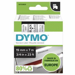 DYMO D1 etiquetas auténticas | impresión negra sobre fondo transparente | 19 mm × 7 m | etique...