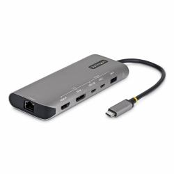StarTech.com Adaptador Multipuertos USB4 para 2 Pantallas - Sin Controladores para macOS y Windows - PD de Carga de 140W - 4K 144Hz - Hub Ladrón de 3 Puertos USB - Red Ethernet 2,5GbE (USB4 MULTIP...