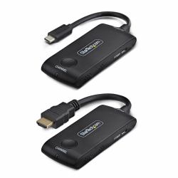 StarTech.com 4KUSBC-WIRELESS-65FT extensor audio/video Transmisor y receptor de señales AV Negro (WIRELESS USB-C HDMI EXTENDER - - 20M USB POWERED PLUG AND PLAY)