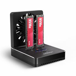 Axagon ADSA-M2C22 docking station per unità di archiviazione USB 3.2 Gen 2x2 Type-C Nero (ADSA-M2C22 USB-C 2xNVMe /SATA M.2 20Gb)