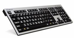 logickeyboard LKB-LPRNTWB-AJPU teclado Oficina USB Francés Negro, Plata 