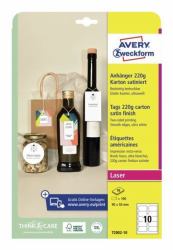 Avery T2002-10 etichetta per corrispondenza Etichetta non adesiva Bianco (Zweckform Printable Tags With - Strings - Warranty: 12M)