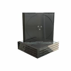 MediaRange BOX31 funda para discos ópticos Caja transparente para CD 1 discos Negro, Transparente (MEDIARANGE CD JEWELCASE FOR 10.4MM, BLACK TRAY, PACK 5)