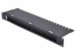 Digitus Pannello di ingresso dei cavi con striscia di spazzole per armadi da 483 mm [19"], 1U (DIGITUS CABLE MANAGEMENT PANEL - 1U FRONT PATCH CORD ACCESS HOLE)