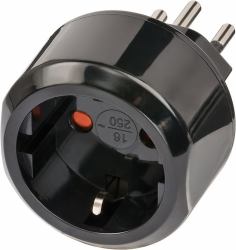 Brennenstuhl 1508642 adaptador de enchufe eléctrico Tipo J [CH] Negro (Power plug adapter Type J - [CH] Black CH/Aufsatz DE - Sicher 27 - Warranty: 12M)