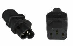 Microconnect PE613AD adaptador de enchufe eléctrico C6 C13 Negro (Power Adapter C6 to C13 F-F - IEC 60320-C6 Female - C13, - Black - Warranty: 300M)